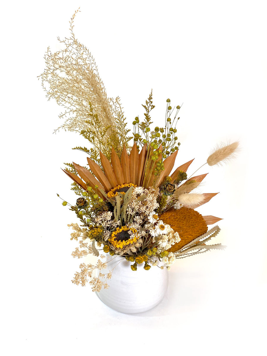 Blush Dry Floral Arrangement – Baton Rouge Succulent Co