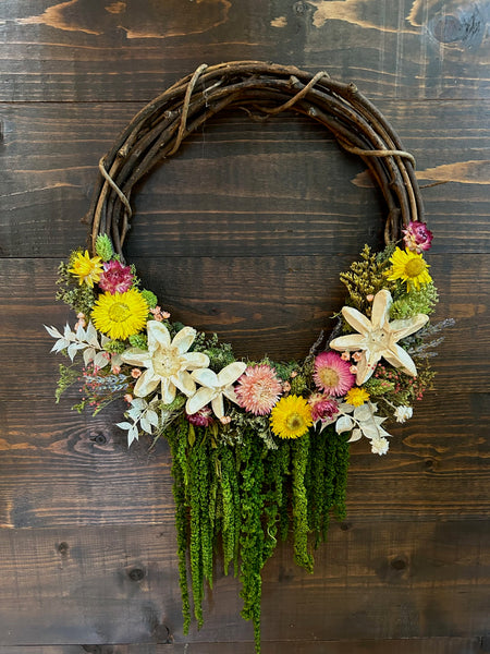 Spring Floral Wreath + Wine 3/20/25